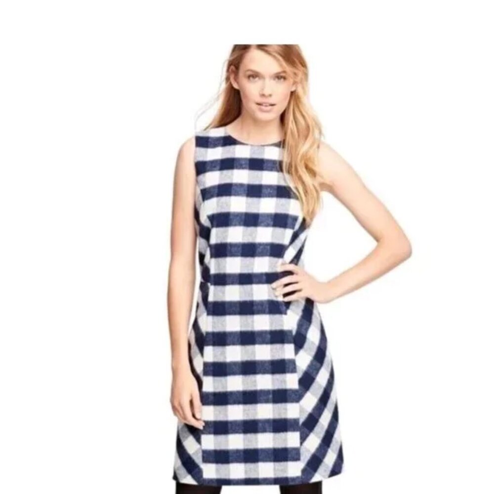 Brooks Brothers Red Fleece Blue & White Buffalo Plaid Dress Women's Size 2